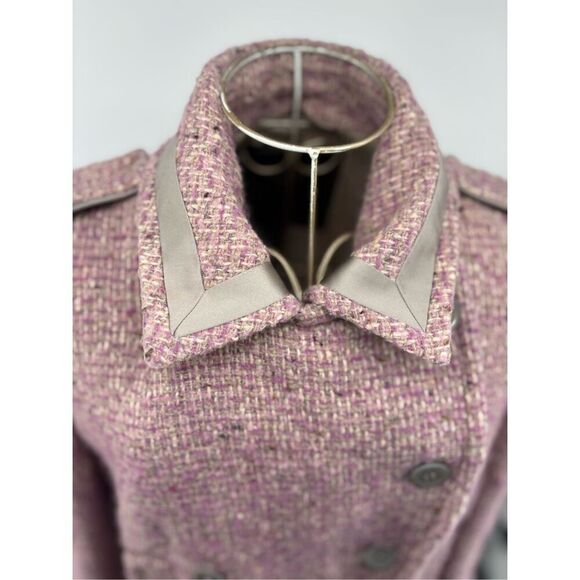 COACH SIGNATURE Pink Boucle Wool Mohair Coat Women’s Size 10 - Picture 11 of 15